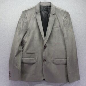 Guess‎ Blazer Mens Large 40R Dean Velvet 2-Button Suit Jacket Sport Coat Silver